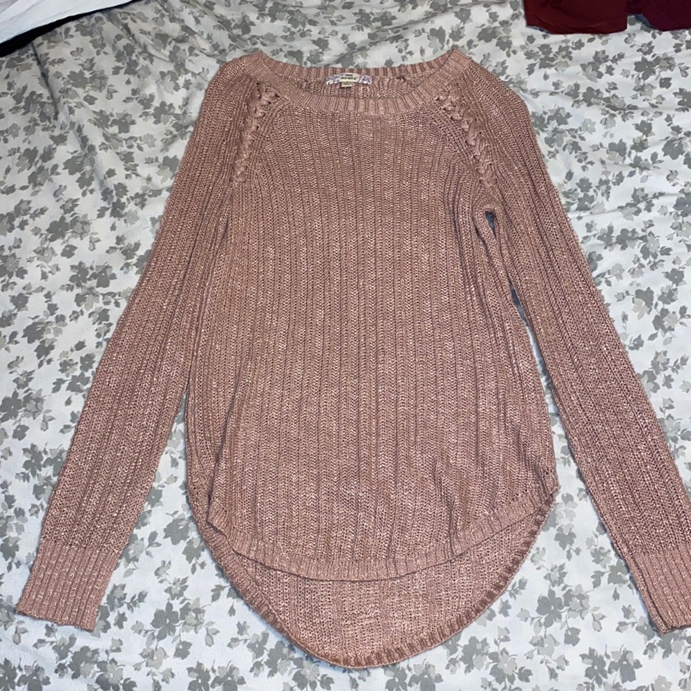 Knit pink sweater dress